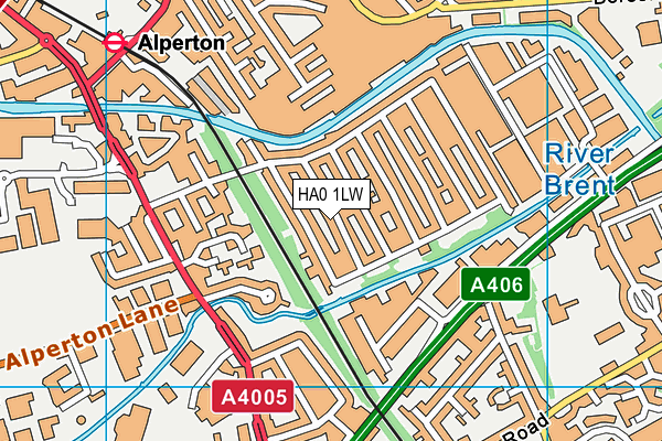HA0 1LW map - OS VectorMap District (Ordnance Survey) HA0 1LW map - OS VectorMap District (Ordnance Survey)