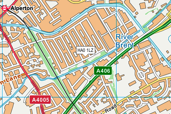 HA0 1LZ map - OS VectorMap District (Ordnance Survey) HA0 1LZ map - OS VectorMap District (Ordnance Survey)