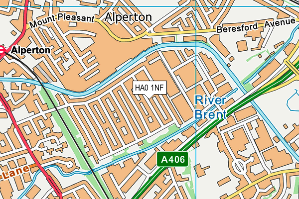 HA0 1NF map - OS VectorMap District (Ordnance Survey)