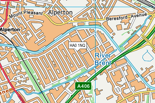 HA0 1NQ map - OS VectorMap District (Ordnance Survey) HA0 1NQ map - OS VectorMap District (Ordnance Survey)