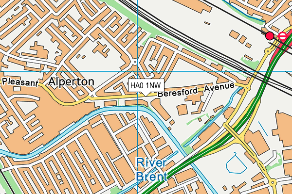 HA0 1NW map - OS VectorMap District (Ordnance Survey) HA0 1NW map - OS VectorMap District (Ordnance Survey)