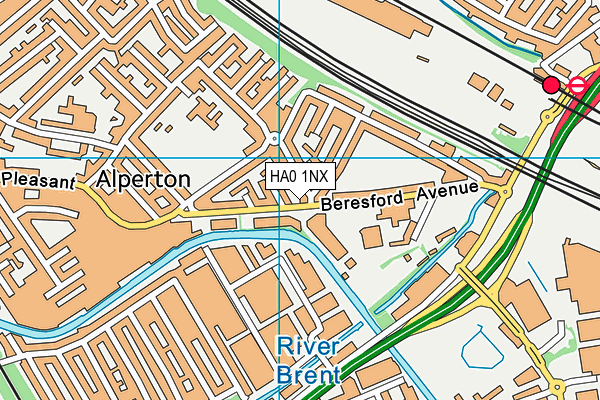 HA0 1NX map - OS VectorMap District (Ordnance Survey) HA0 1NX map - OS VectorMap District (Ordnance Survey)