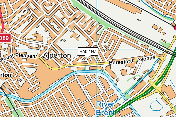 HA0 1NZ map - OS VectorMap District (Ordnance Survey) HA0 1NZ map - OS VectorMap District (Ordnance Survey)