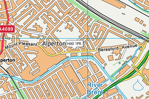 HA0 1PA map - OS VectorMap District (Ordnance Survey) HA0 1PA map - OS VectorMap District (Ordnance Survey)