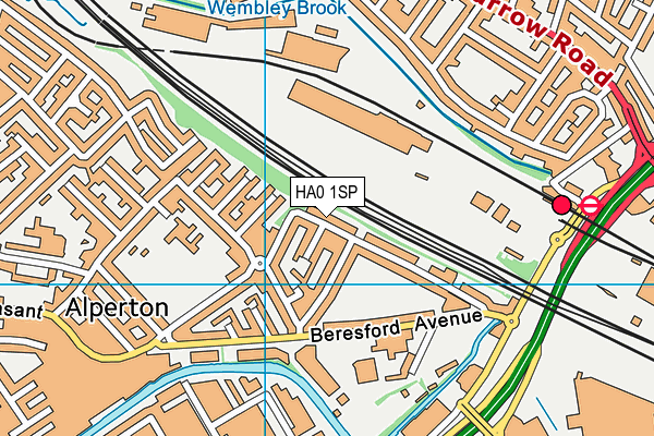 HA0 1SP map - OS VectorMap District (Ordnance Survey) HA0 1SP map - OS VectorMap District (Ordnance Survey)
