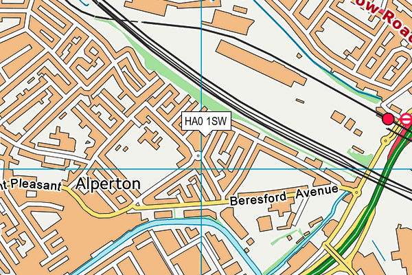 HA0 1SW map - OS VectorMap District (Ordnance Survey) HA0 1SW map - OS VectorMap District (Ordnance Survey)