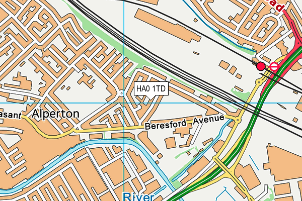 HA0 1TD map - OS VectorMap District (Ordnance Survey) HA0 1TD map - OS VectorMap District (Ordnance Survey)