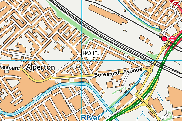 HA0 1TJ map - OS VectorMap District (Ordnance Survey)