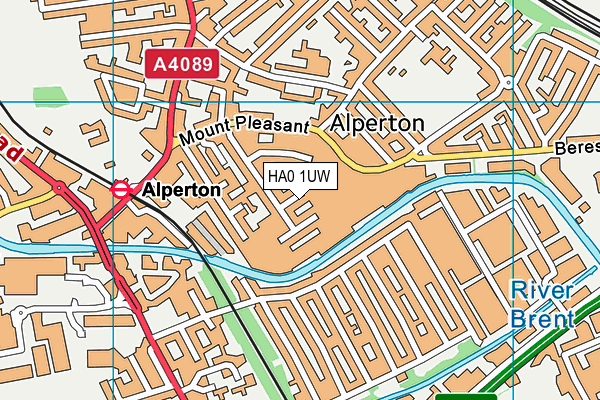 HA0 1UW map - OS VectorMap District (Ordnance Survey) HA0 1UW map - OS VectorMap District (Ordnance Survey)