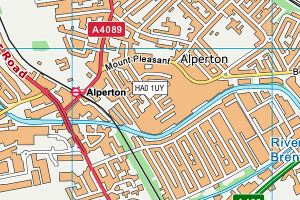 HA0 1UY map - OS VectorMap District (Ordnance Survey)