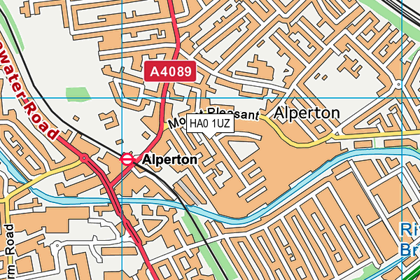 HA0 1UZ map - OS VectorMap District (Ordnance Survey)