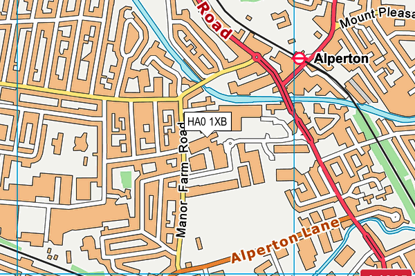 HA0 1XB map - OS VectorMap District (Ordnance Survey) HA0 1XB map - OS VectorMap District (Ordnance Survey)