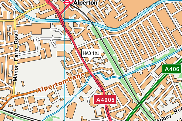 HA0 1XJ map - OS VectorMap District (Ordnance Survey) HA0 1XJ map - OS VectorMap District (Ordnance Survey)