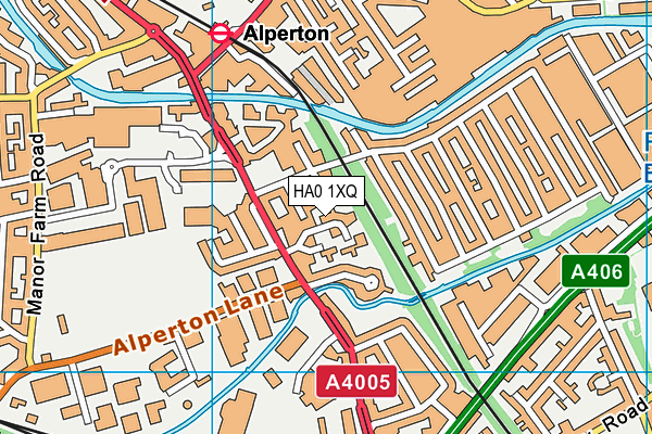 HA0 1XQ map - OS VectorMap District (Ordnance Survey)