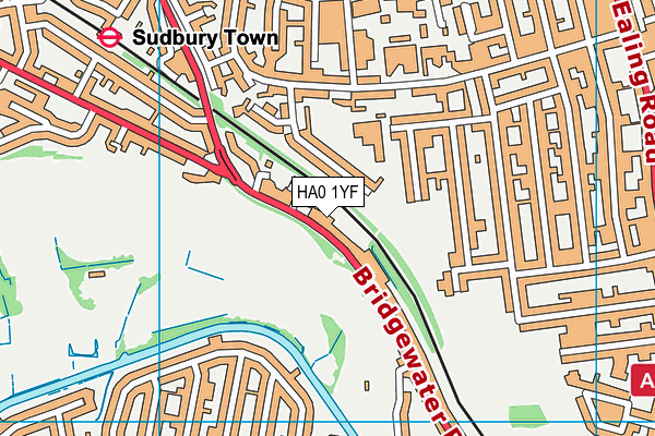 HA0 1YF map - OS VectorMap District (Ordnance Survey) HA0 1YF map - OS VectorMap District (Ordnance Survey)