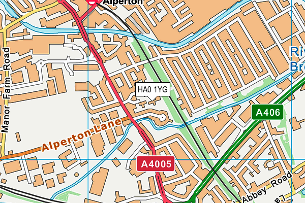 HA0 1YG map - OS VectorMap District (Ordnance Survey) HA0 1YG map - OS VectorMap District (Ordnance Survey)