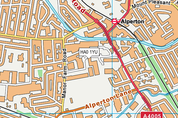 HA0 1YU map - OS VectorMap District (Ordnance Survey) HA0 1YU map - OS VectorMap District (Ordnance Survey)