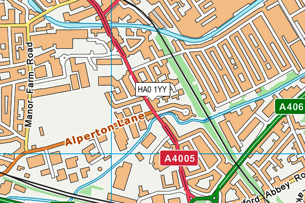 HA0 1YY map - OS VectorMap District (Ordnance Survey)