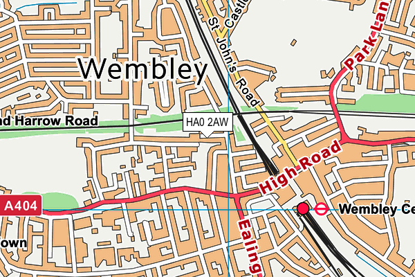 HA0 2AW map - OS VectorMap District (Ordnance Survey) HA0 2AW map - OS VectorMap District (Ordnance Survey)