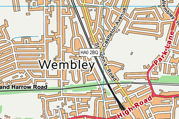 HA0 2BQ map - OS VectorMap District (Ordnance Survey) HA0 2BQ map - OS VectorMap District (Ordnance Survey)