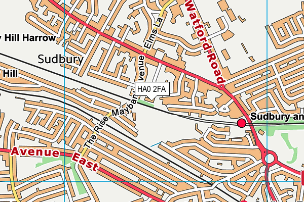 HA0 2FA map - OS VectorMap District (Ordnance Survey) HA0 2FA map - OS VectorMap District (Ordnance Survey)