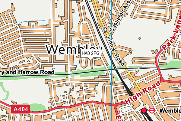 HA0 2FG map - OS VectorMap District (Ordnance Survey) HA0 2FG map - OS VectorMap District (Ordnance Survey)