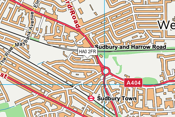 HA0 2FR map - OS VectorMap District (Ordnance Survey) HA0 2FR map - OS VectorMap District (Ordnance Survey)