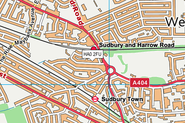 HA0 2FU map - OS VectorMap District (Ordnance Survey) HA0 2FU map - OS VectorMap District (Ordnance Survey)
