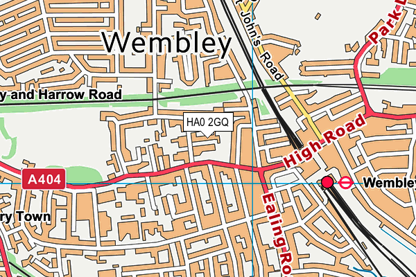 HA0 2GQ map - OS VectorMap District (Ordnance Survey) HA0 2GQ map - OS VectorMap District (Ordnance Survey)