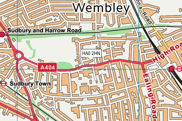 HA0 2HN map - OS VectorMap District (Ordnance Survey)