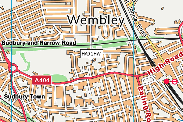 HA0 2HW map - OS VectorMap District (Ordnance Survey) HA0 2HW map - OS VectorMap District (Ordnance Survey)