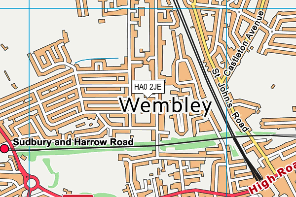 HA0 2JE map - OS VectorMap District (Ordnance Survey) HA0 2JE map - OS VectorMap District (Ordnance Survey)