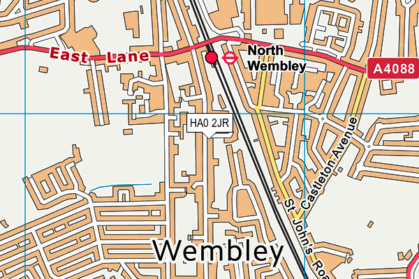 HA0 2JR map - OS VectorMap District (Ordnance Survey)