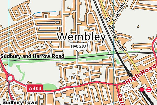 HA0 2JU map - OS VectorMap District (Ordnance Survey)
