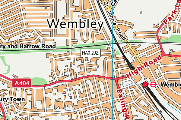 HA0 2JZ map - OS VectorMap District (Ordnance Survey)