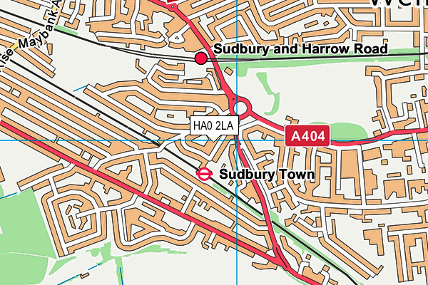 HA0 2LA map - OS VectorMap District (Ordnance Survey)