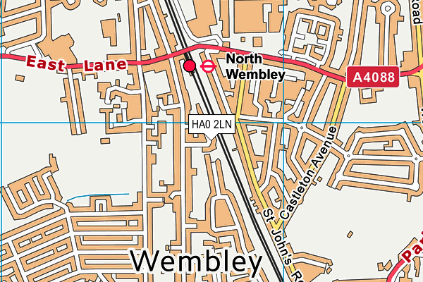 HA0 2LN map - OS VectorMap District (Ordnance Survey) HA0 2LN map - OS VectorMap District (Ordnance Survey)