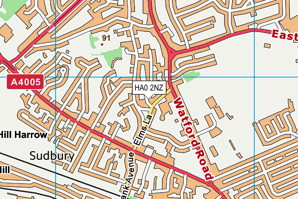 HA0 2NZ map - OS VectorMap District (Ordnance Survey) HA0 2NZ map - OS VectorMap District (Ordnance Survey)