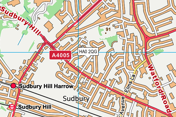 HA0 2QG map - OS VectorMap District (Ordnance Survey) HA0 2QG map - OS VectorMap District (Ordnance Survey)