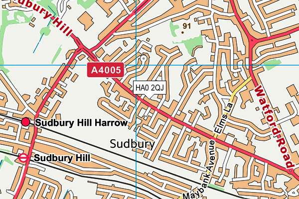 HA0 2QJ map - OS VectorMap District (Ordnance Survey) HA0 2QJ map - OS VectorMap District (Ordnance Survey)