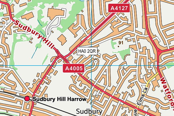 HA0 2QR map - OS VectorMap District (Ordnance Survey)