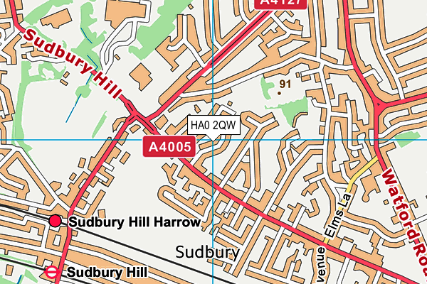 HA0 2QW map - OS VectorMap District (Ordnance Survey) HA0 2QW map - OS VectorMap District (Ordnance Survey)