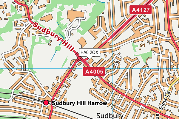 HA0 2QX map - OS VectorMap District (Ordnance Survey) HA0 2QX map - OS VectorMap District (Ordnance Survey)