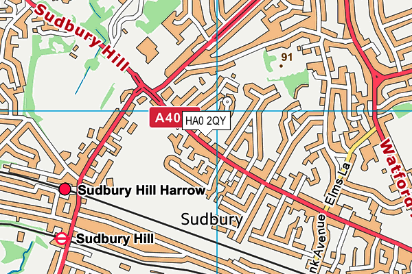HA0 2QY map - OS VectorMap District (Ordnance Survey) HA0 2QY map - OS VectorMap District (Ordnance Survey)