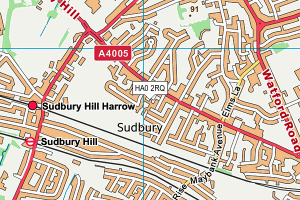 HA0 2RQ map - OS VectorMap District (Ordnance Survey) HA0 2RQ map - OS VectorMap District (Ordnance Survey)