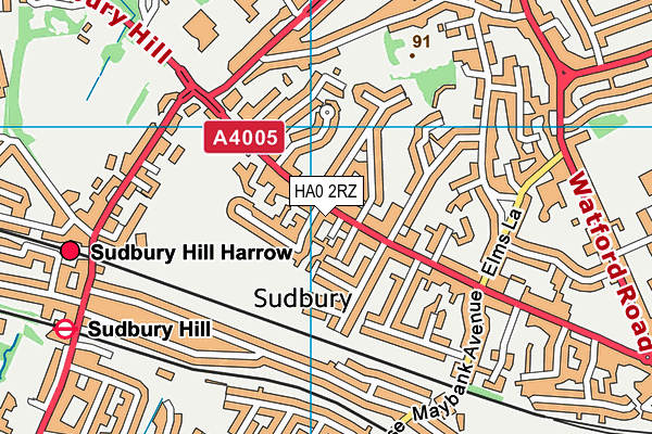 HA0 2RZ map - OS VectorMap District (Ordnance Survey) HA0 2RZ map - OS VectorMap District (Ordnance Survey)