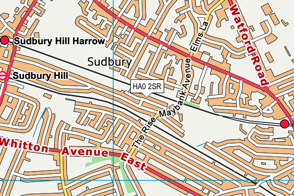 HA0 2SR map - OS VectorMap District (Ordnance Survey)