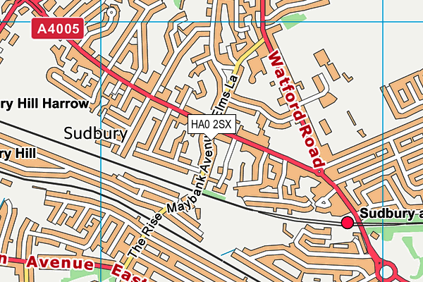 HA0 2SX map - OS VectorMap District (Ordnance Survey) HA0 2SX map - OS VectorMap District (Ordnance Survey)