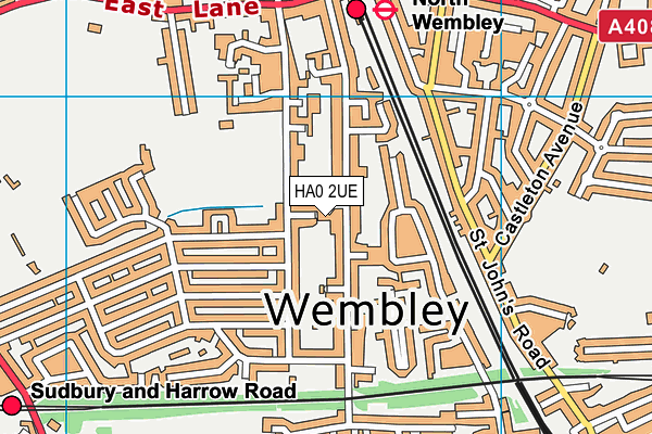 HA0 2UE map - OS VectorMap District (Ordnance Survey) HA0 2UE map - OS VectorMap District (Ordnance Survey)