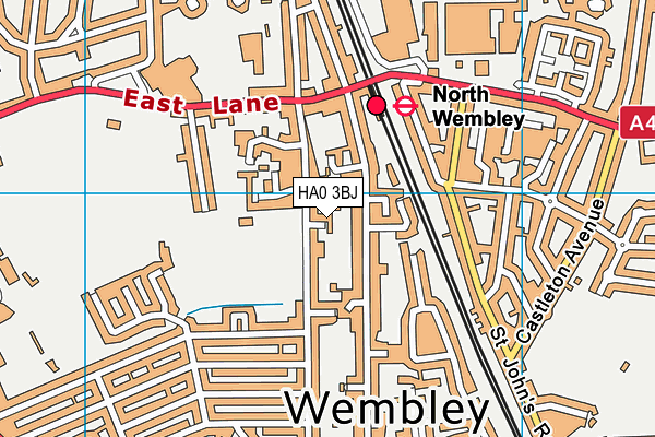 HA0 3BJ map - OS VectorMap District (Ordnance Survey)